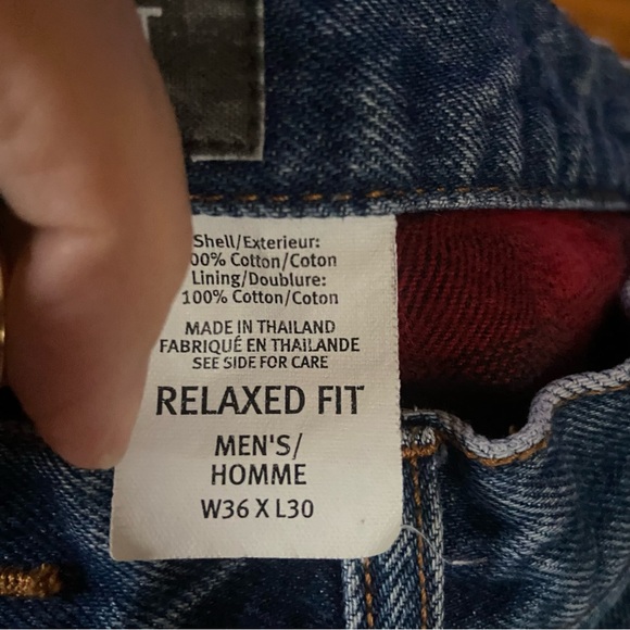 Eddie Bauer lined blue jeans 36 waist 30 length - Picture 3 of 7